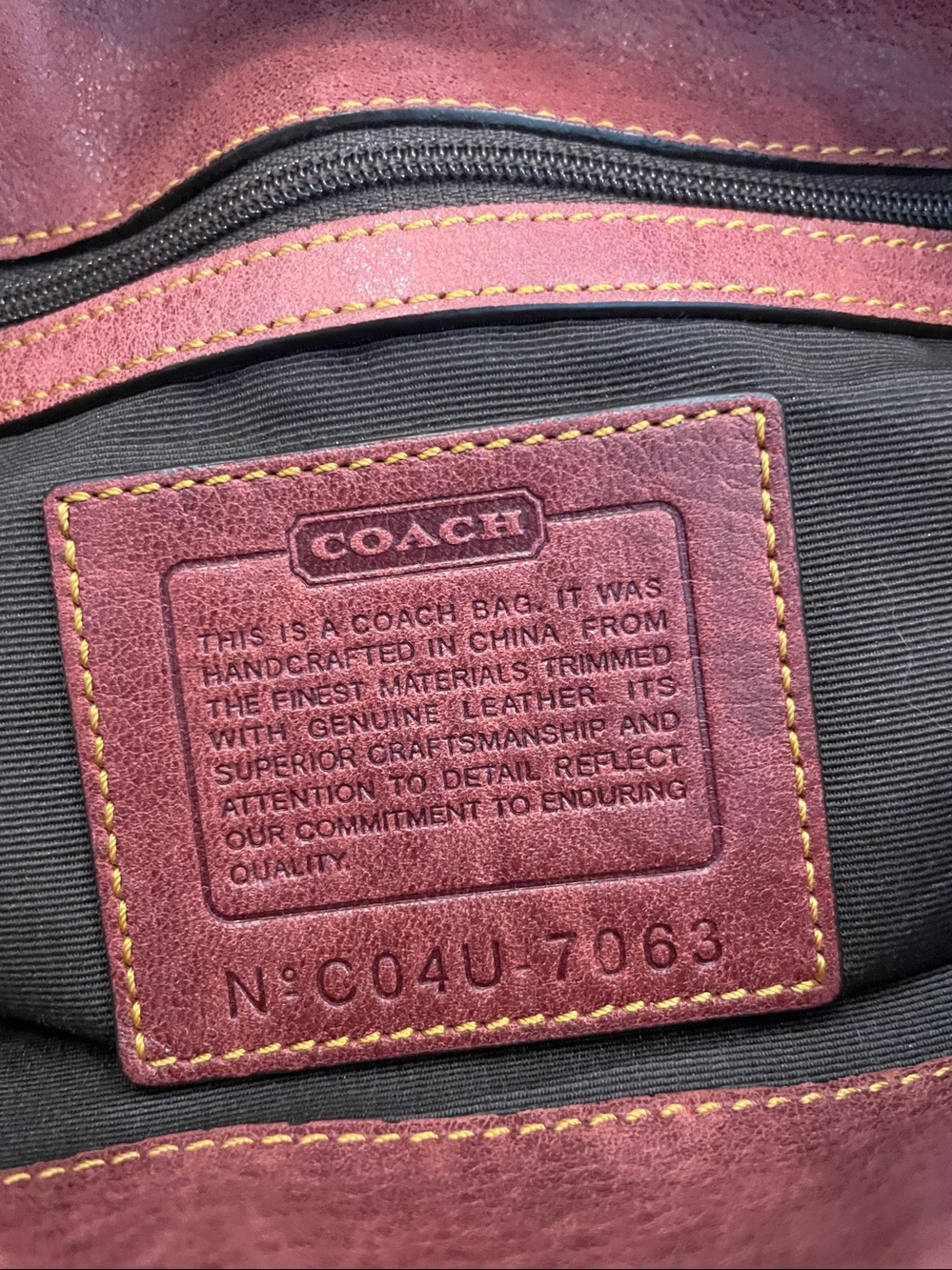 Coach Special Edition Fall 2004 Monogram Shoulder Style #7063 Burgundy Suede - Picture 15 of 17